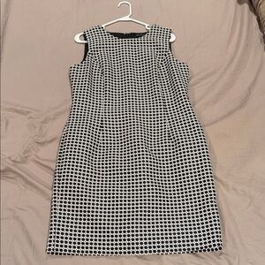 Brooks Brothers Black and White Patterned Midi Dress